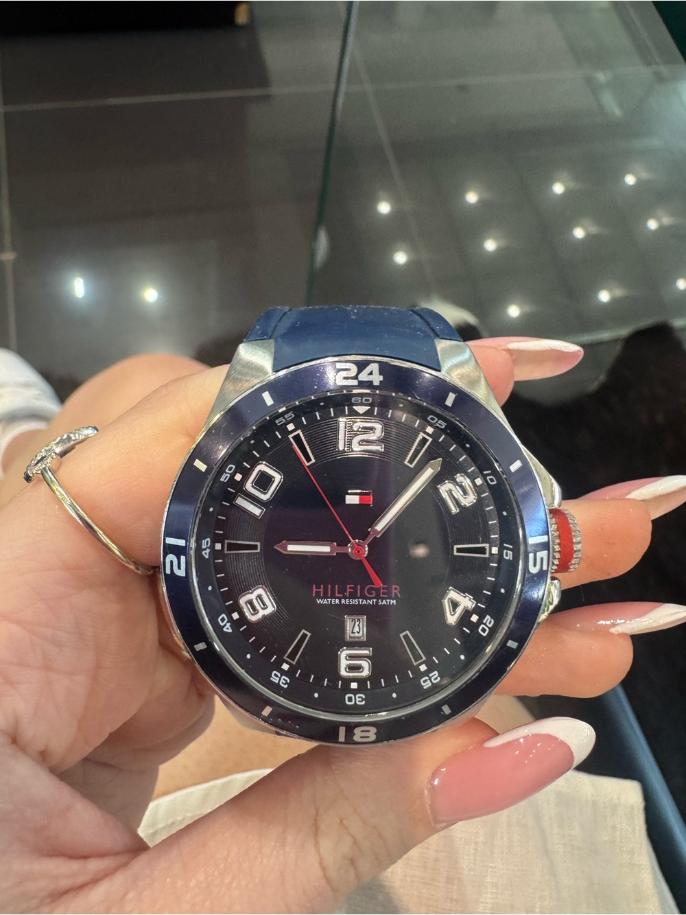 New Tommy Hilfiger Men's Blake Blue Silicone Strap Watch